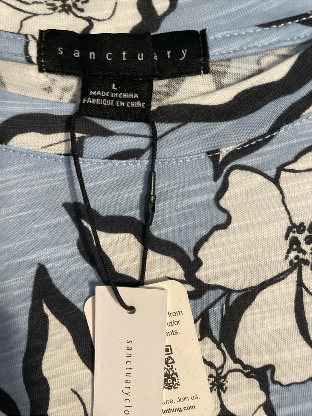 Blue Floral Short-Sleeve Tee - 0771 - Picture 3 of 3